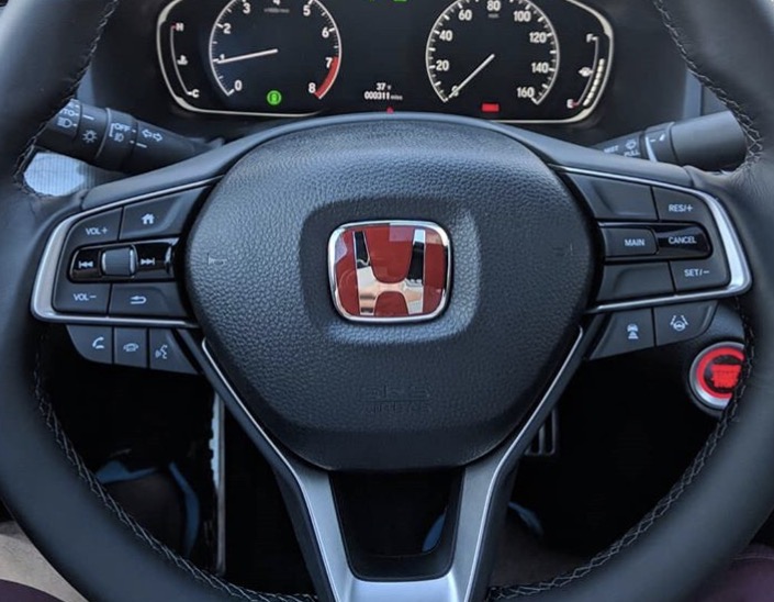 2018+ Honda Accord Red H Steering Wheel Emblem